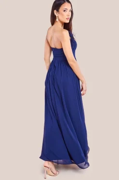 Bridesmaids Chiffon Maxi Dress - Navy by Goddiva