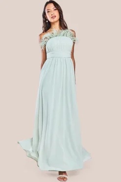 Bridesmaids Chiffon Maxi Dress - Sage Green by Goddiva