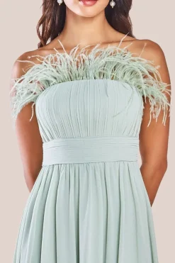 Bridesmaids Chiffon Maxi Dress - Sage Green by Goddiva