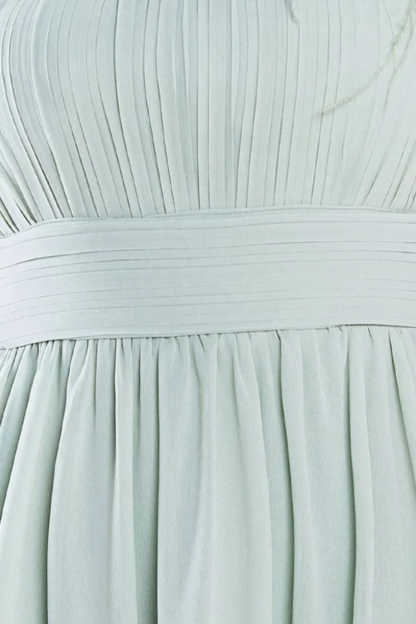 Bridesmaids Chiffon Maxi Dress - Sage Green by Goddiva