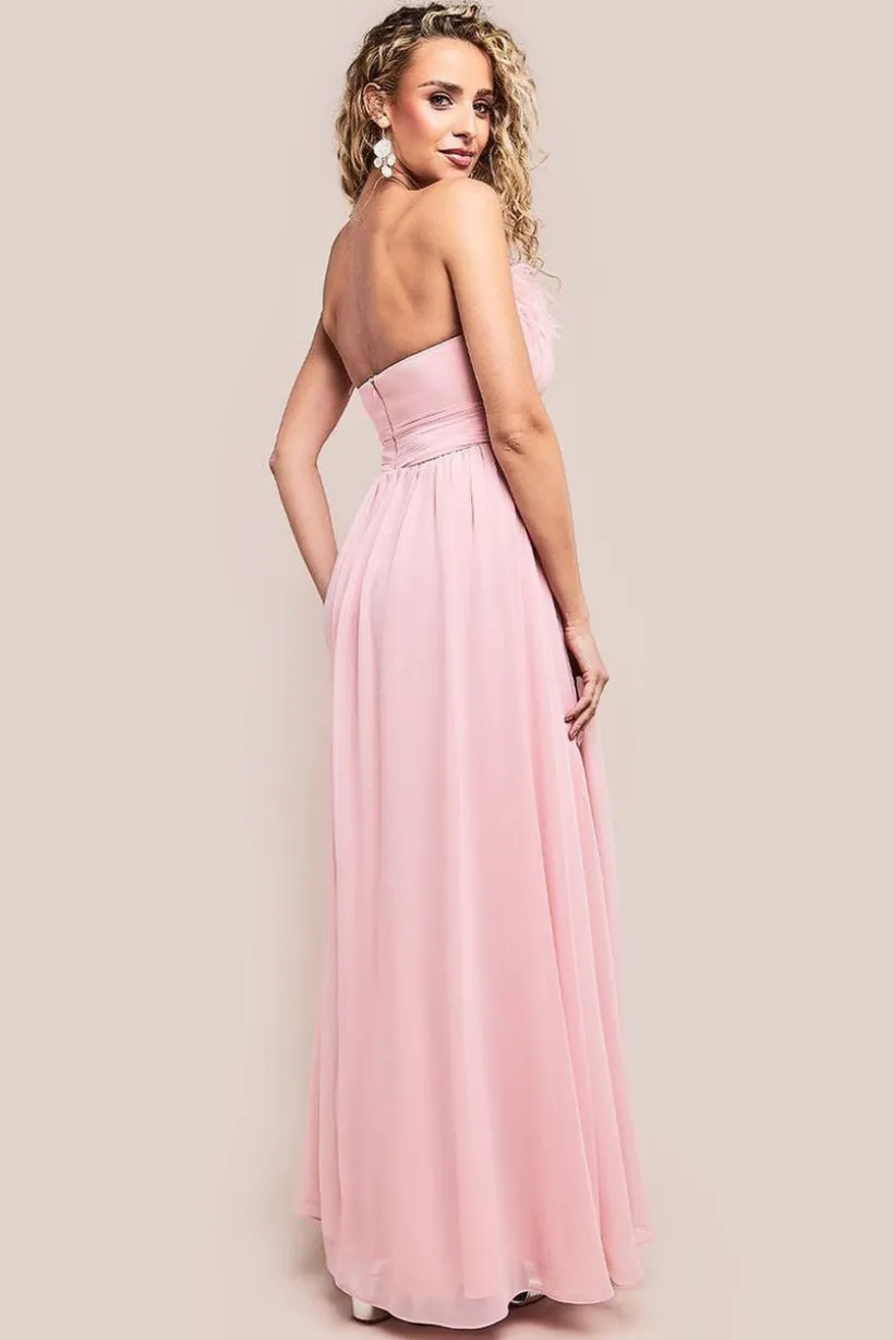 Bridesmaids Chiffon Maxi Dress - Blush by Goddiva
