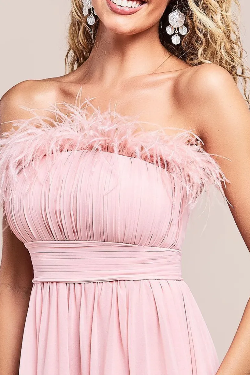 Bridesmaids Chiffon Maxi Dress - Blush by Goddiva