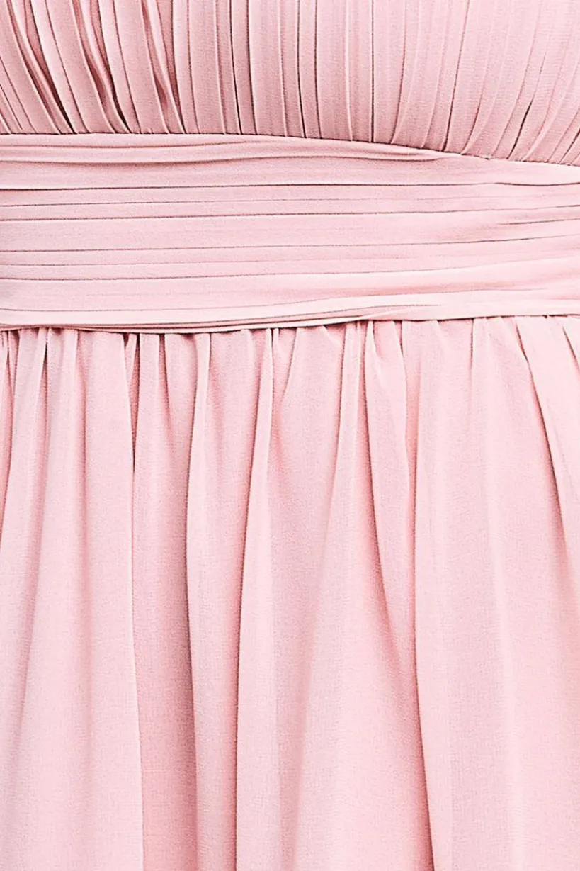Bridesmaids Chiffon Maxi Dress - Blush by Goddiva