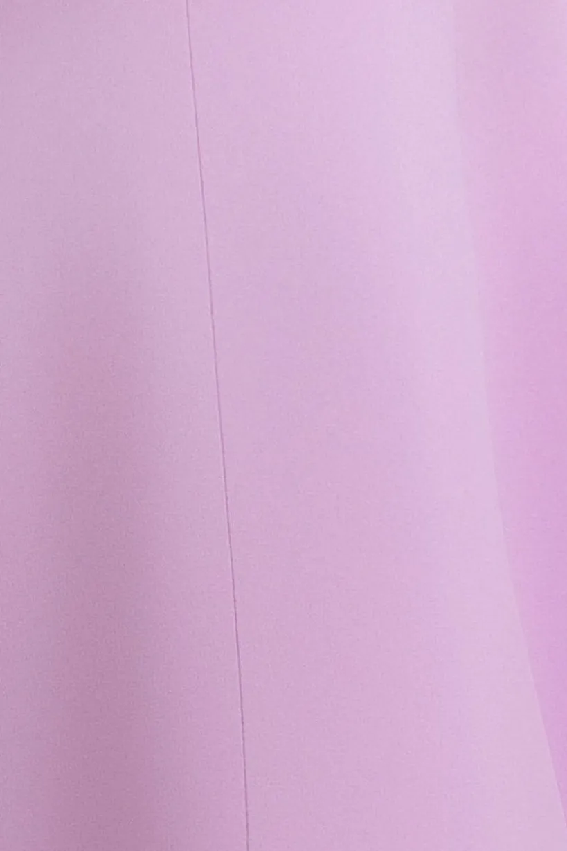 Cap Sleeve Plunging V-Neckline A-line Midi Dress - Lilac by Goddiva