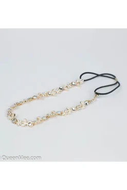 Chain Headband With Diamante Flowers by QueenMee Accessories