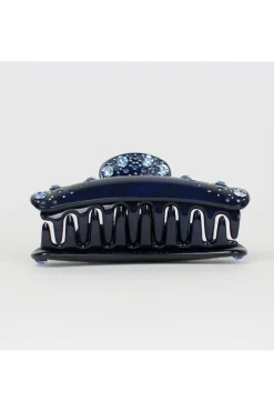 Claw Clip With Crystal In Blue by QueenMee Accessories