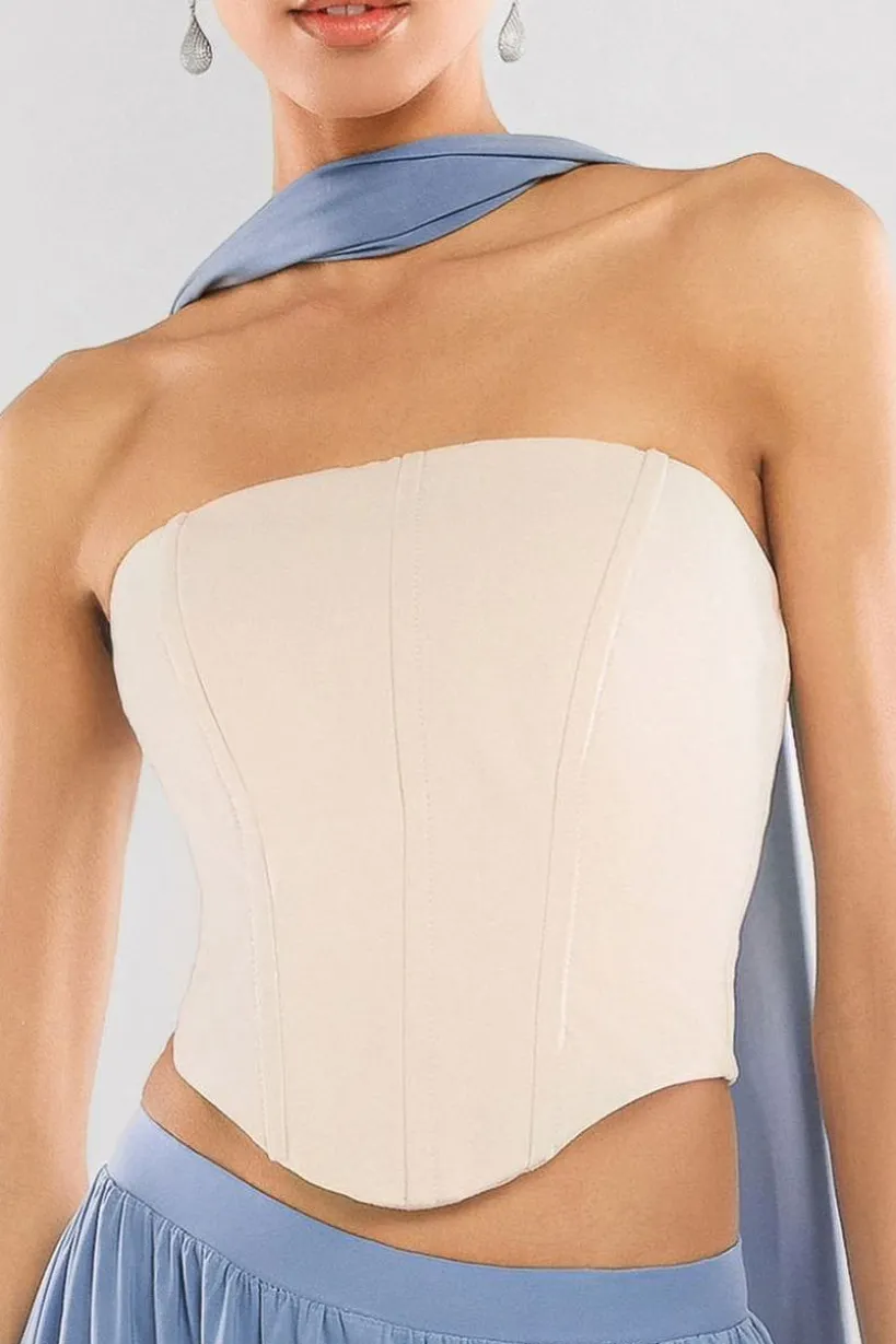 Compact Crepe Lace Up Corset by Goddiva