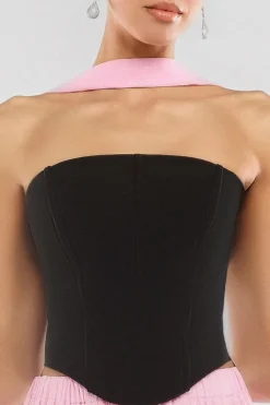 Compact Crepe Lace Up Corset by Goddiva