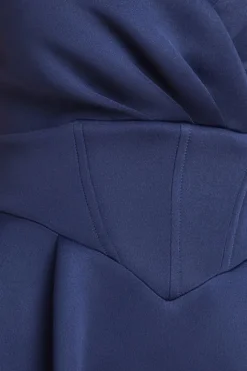Corset Fit & Flare Midi Dress - Navy by Goddiva