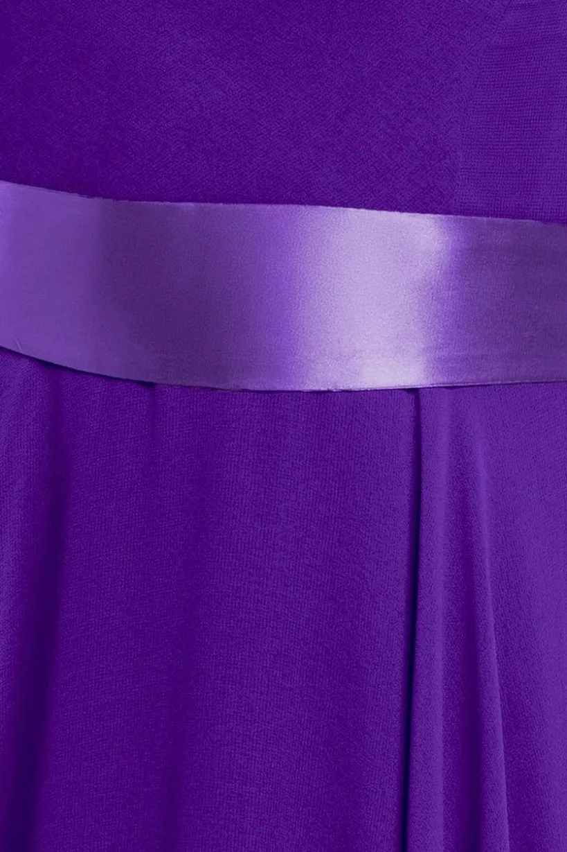 Cowl Neck Chiffon Maxi Dress - Purple by Goddiva