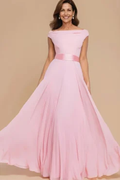 Cowl Neck Chiffon Maxi Dress - Blush Pink by Goddiva