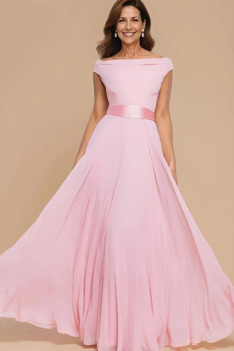 Cowl Neck Chiffon Maxi Dress - Blush Pink by Goddiva