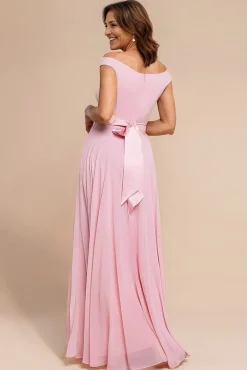 Cowl Neck Chiffon Maxi Dress - Blush Pink by Goddiva