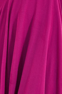 Cowl Neck Chiffon Maxi Dress - Magenta by Goddiva