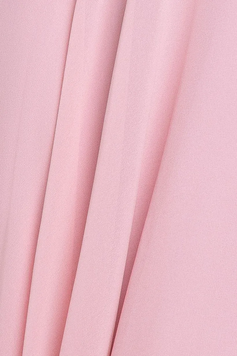Cowl Neck Chiffon Maxi Dress - Blush Pink by Goddiva