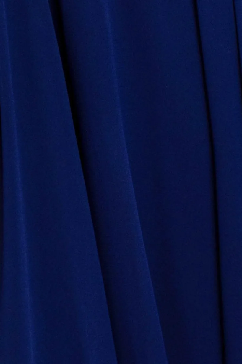 Cowl Neck Chiffon Maxi Dress - Navy Blue by Goddiva