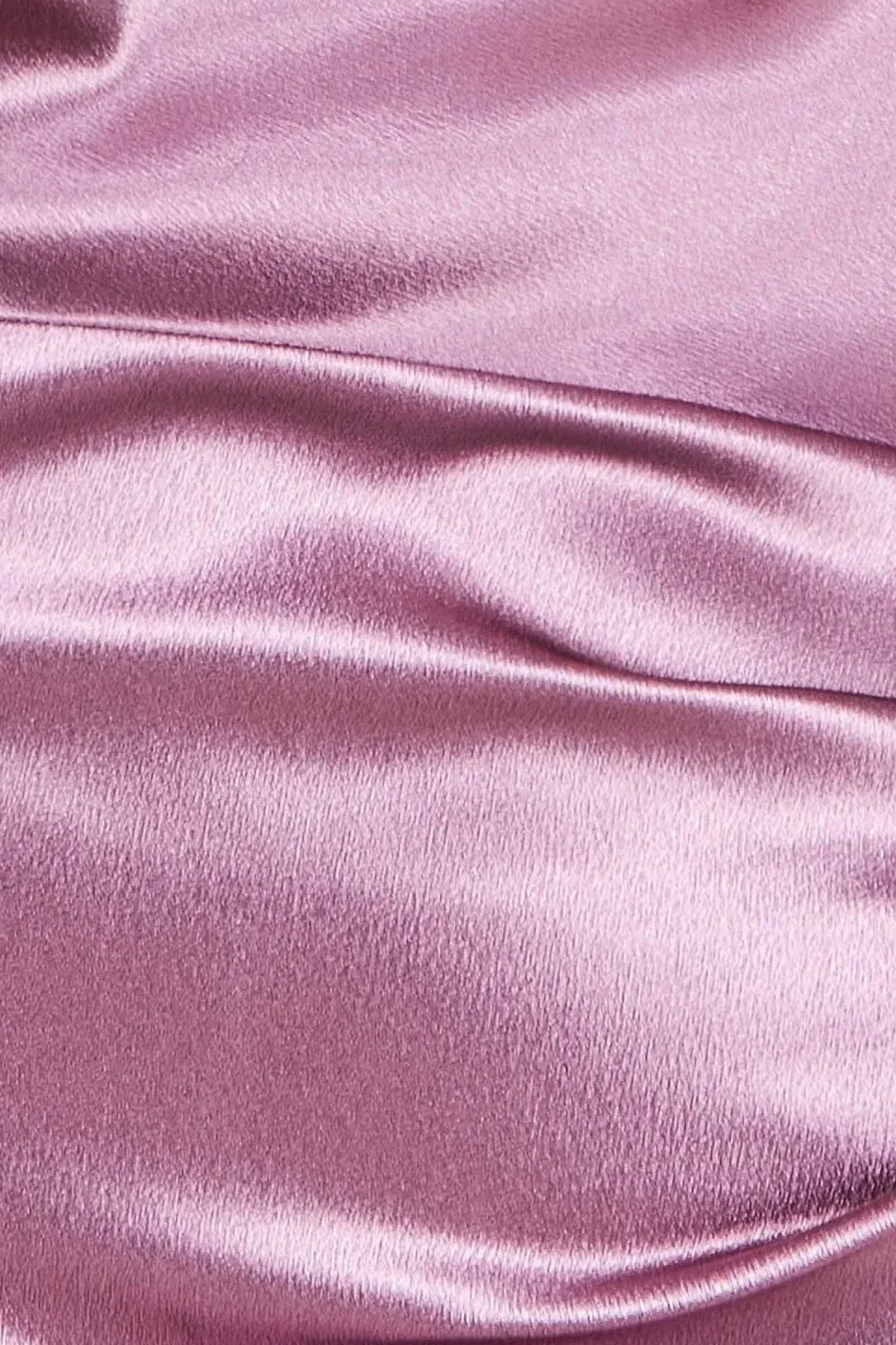 Cowl Neck With Strappy Back Satin Maxi - Blush by Goddiva