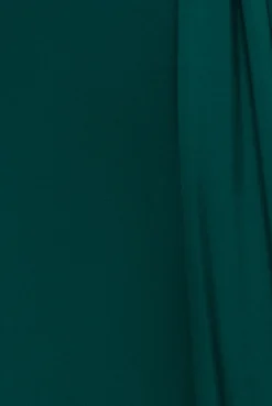 Cowl Plunge Draped Mermaid Maxi Dress - Emerald Green by Goddiva