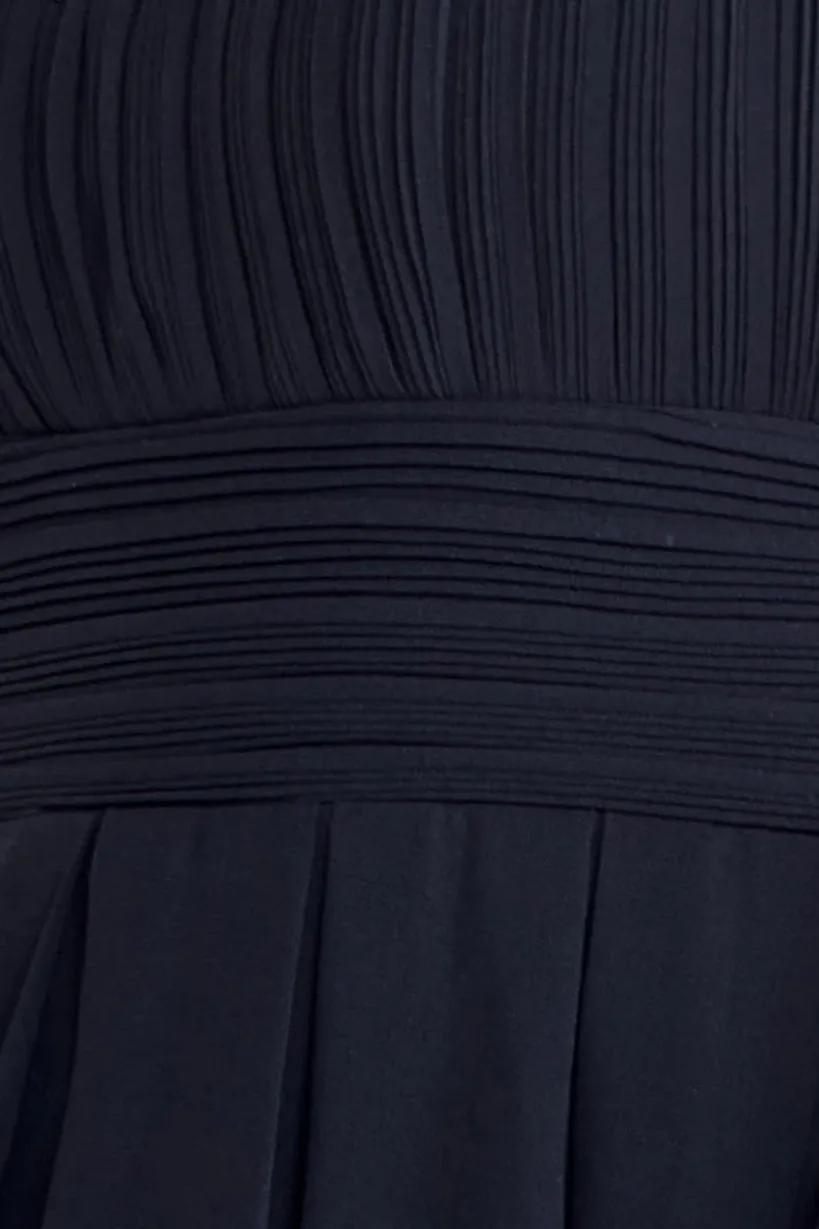 Crochet & Pleated Top High Low Maxi - Black by Goddiva