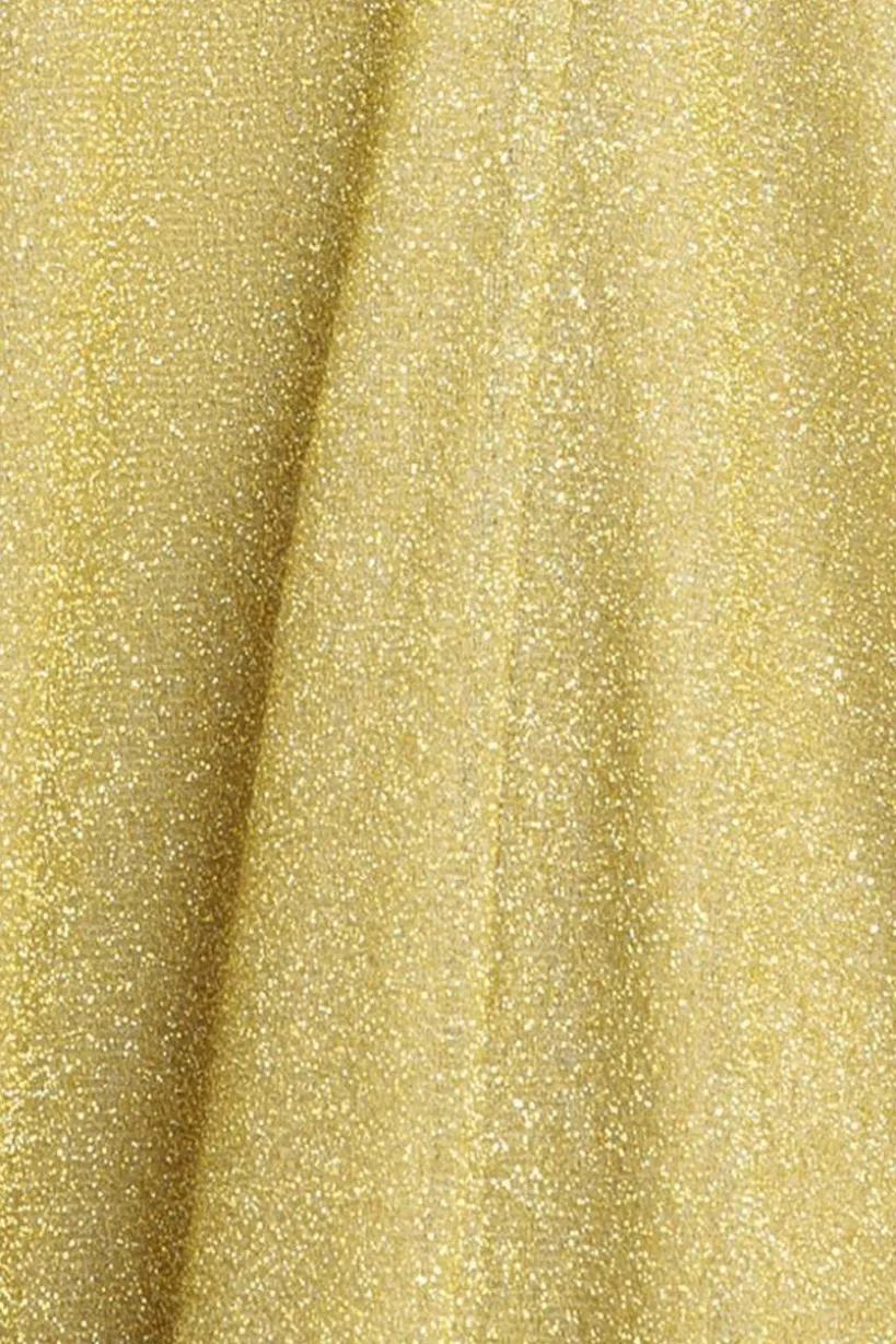 Crossover Lurex Glitter Maxi Dress - Gold by Goddiva