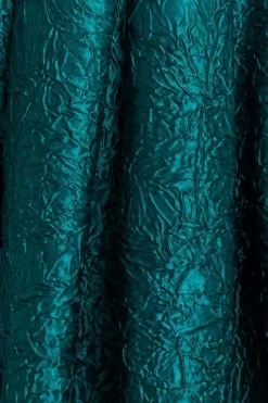 Crushed Satin Sleeveless A Line Midi Dress - Emerald Green by Goddiva