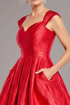 Crushed Satin Sleeveless A Line Midi Dress - Red by Goddiva