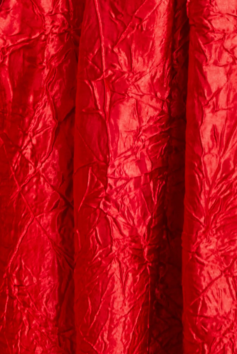 Crushed Satin Sleeveless A Line Midi Dress - Red by Goddiva