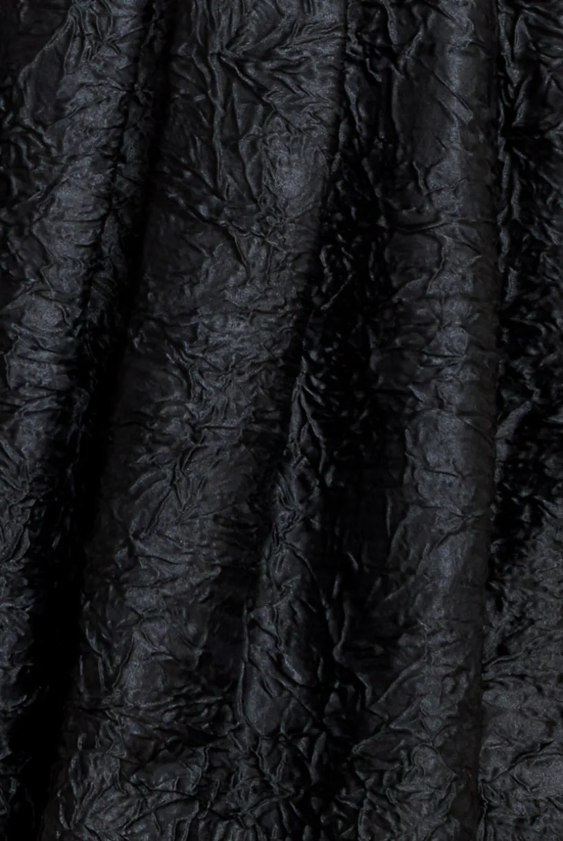 Crushed Satin Sleeveless A Line Midi Dress - Black by Goddiva