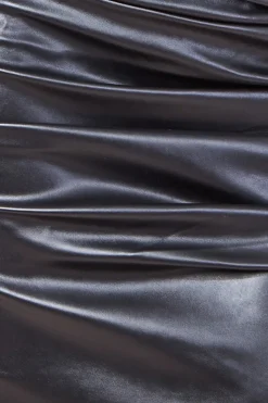 Cut Out Faux Leather Mini Dress - Black by Goddiva