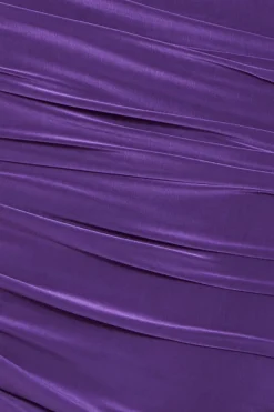 Cut Out Ruched Midi With Drawstring - Purple by City Goddess