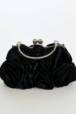 3D Rose Clutch Bag In Black by SVNX