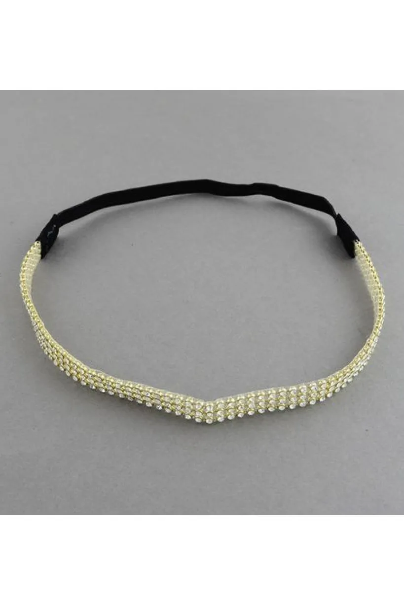 Diamante Headband With Elastic by QueenMee Accessories