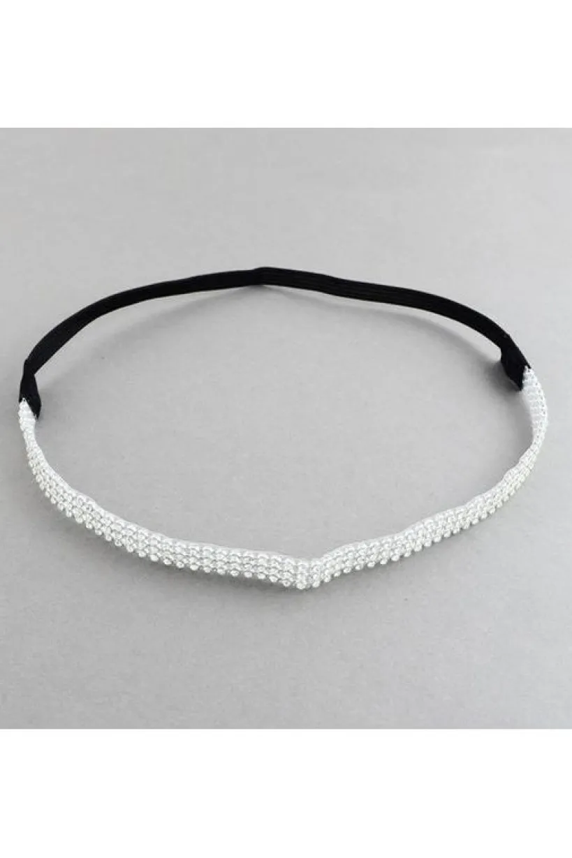 Diamante Headband With Elastic by QueenMee Accessories