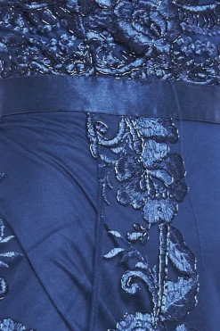 Dipped Hem Sleeveless Lace Midi - Navy by Goddiva