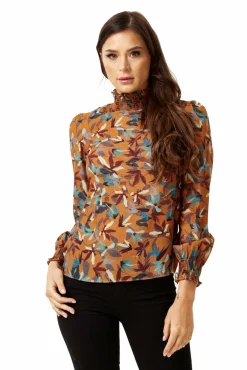 Divine Floral Print Top Long Sleeves Tuscany by Liquorish