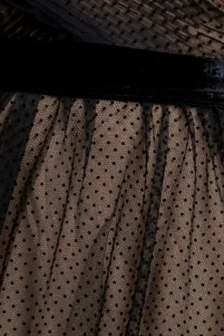 Dobby Mesh Off The Shoulder Princess Maxi Dress - Black by Goddiva