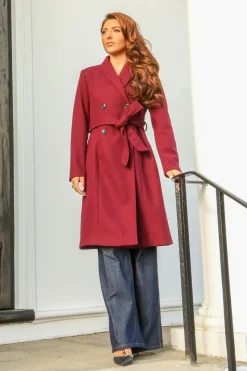 Double Breasted Shawl Collar Coat by Double Second