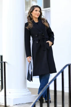 Double Breasted Shawl Collar Coat by Double Second
