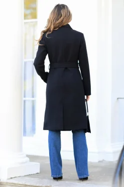 Double Breasted Shawl Collar Coat by Double Second