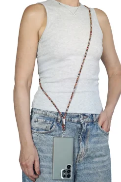 Embellished Phone Strap - Orange by Goddiva Accessories
