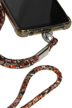 Embellished Phone Strap - Orange by Goddiva Accessories