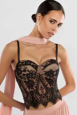 Embroidered Lace Corset by Goddiva