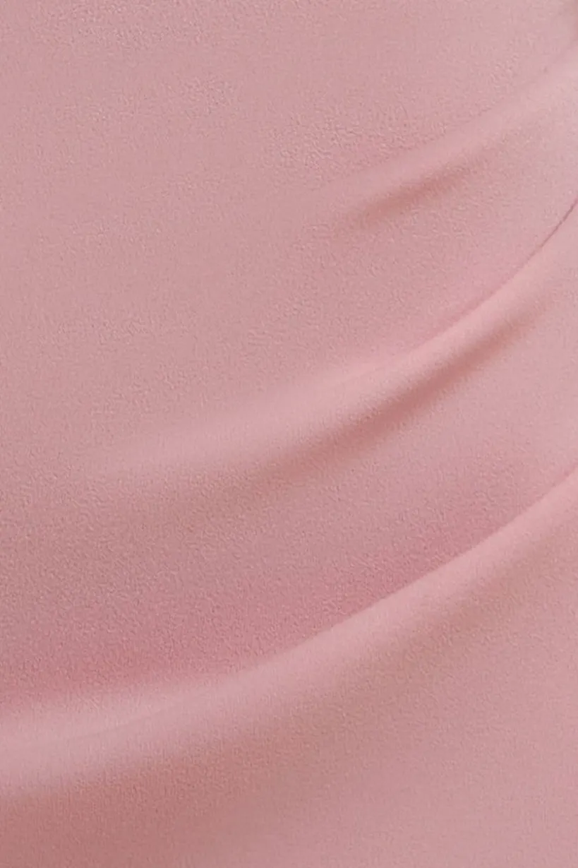 Fan Pleated Bardot Scuba Crepe Maxi Dress - Blush Pink by Goddiva