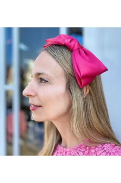 Fascinator Bow Headband Hot Pink by QueenMee Accessories