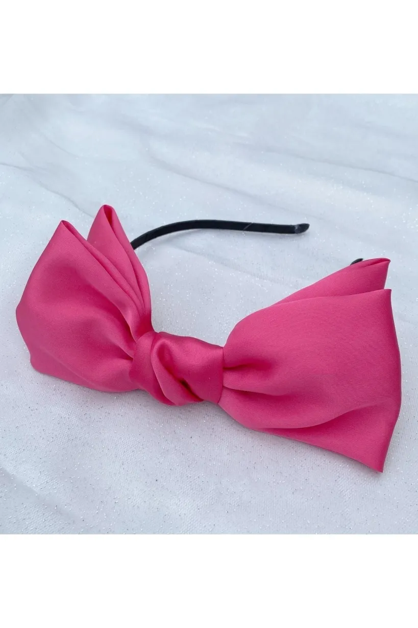 Fascinator Bow Headband Hot Pink by QueenMee Accessories