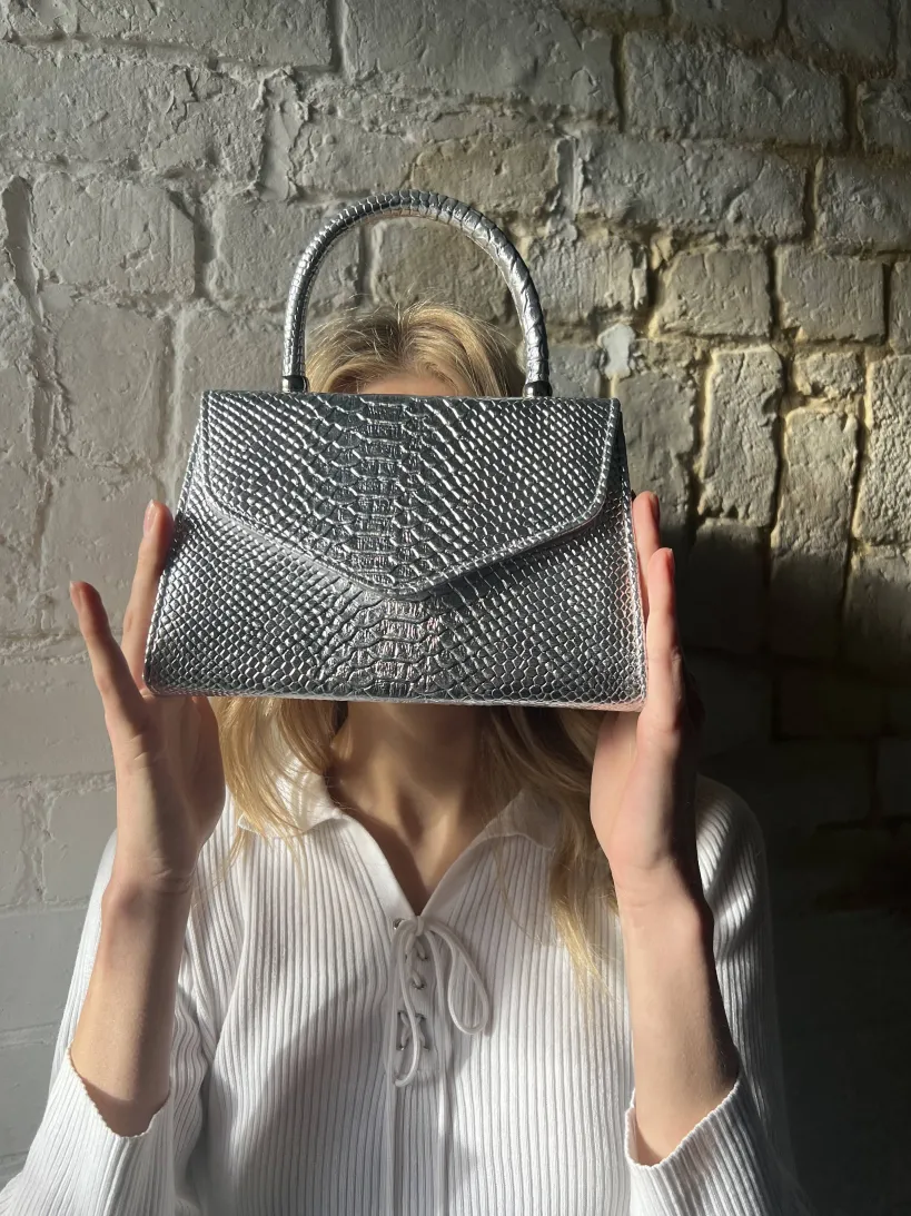 Faux Snakeskin Mini Bag by SVNX