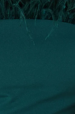 Feather Boobtube Midi Dress - Emerald Green by Goddiva