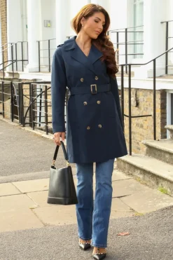 Fitted Trench Coat by Double Second
