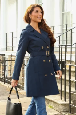 Fitted Trench Coat by Double Second