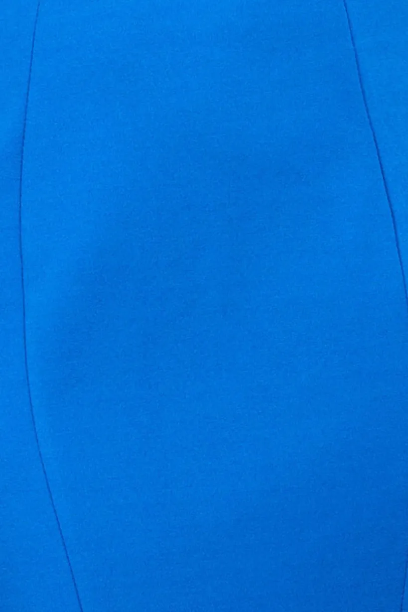 Flared Sleeve Front Wrap Midi Dress - Royal Blue by Goddiva